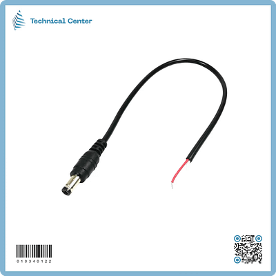 فيشة محولة  ذكر مع واير(5.5X2.5)mm(12V)